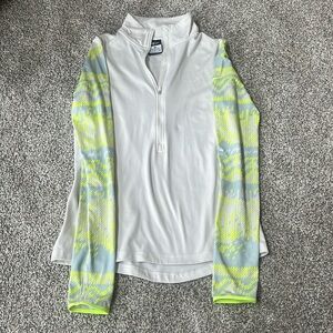 Nike Pro Long Sleeve 1/4 Zip Patterned Neon Sleeves Size Medium